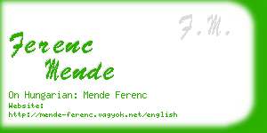 ferenc mende business card